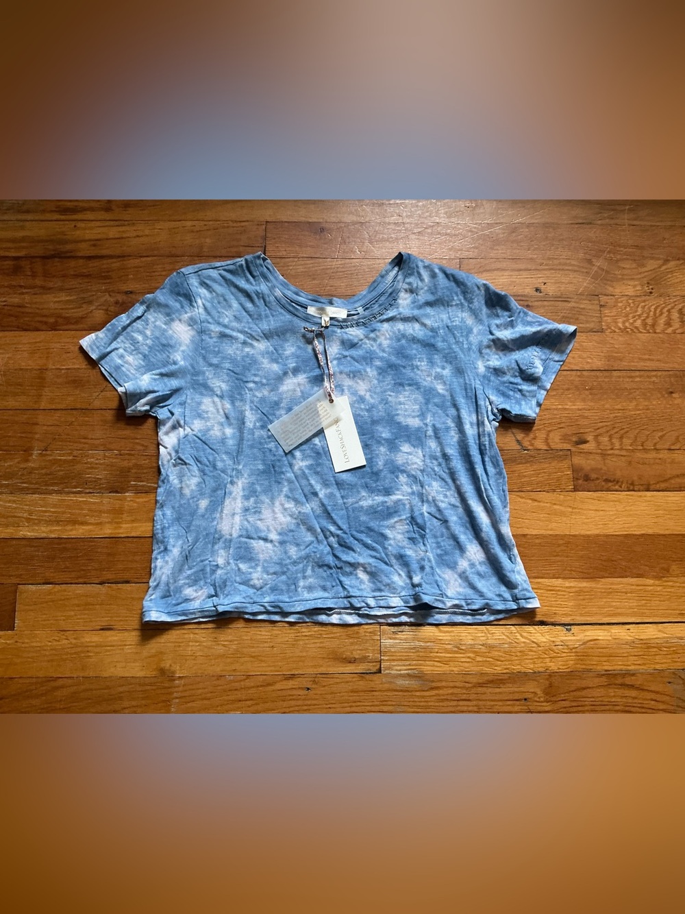 LoveShackFancy Size M Calix Tee Indigo Hand Dye